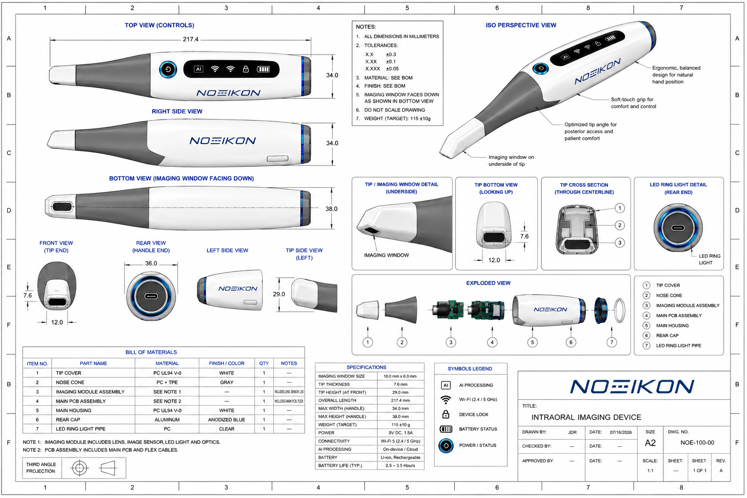 Noeikon General Arrangement and System Drawings — NOEI-001-PROV-DRW-001